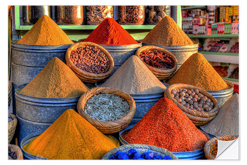 Wall sticker Oriental spices on the bazaar in Marrakech