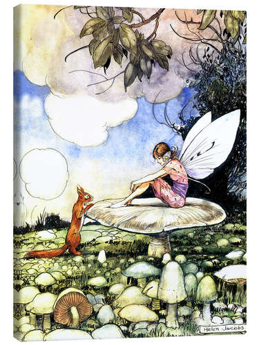 Obraz na płótnie Fairy and squirrel