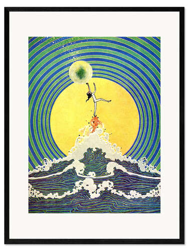 Plakat artystyczny premium w ramie Vintage waves rushing