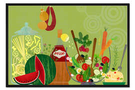 Gerahmter Kunstdruck Italienische Küche