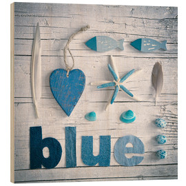 Tableau en bois  Mer bleue (anglais) - Andrea Haase