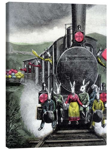 Leinwandbild Hasen auf Reisen
