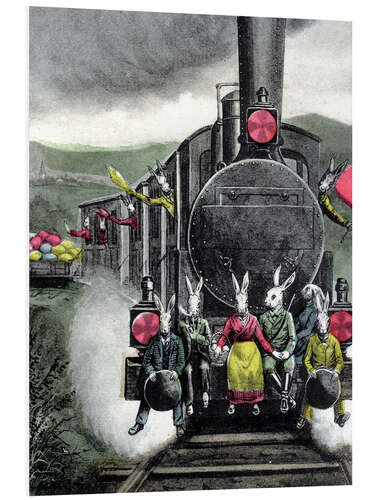Hartschaumbild Hasen auf Reisen