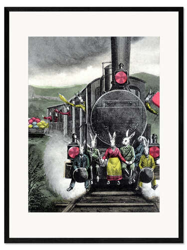 Framed art print Hare on Travel