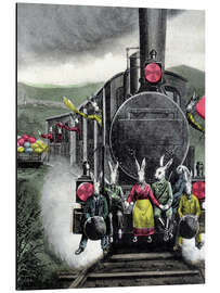 Magnettafel Hasen auf Reisen