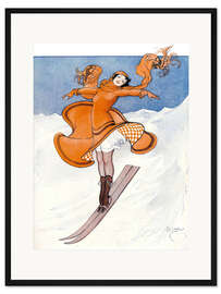 Gerahmter Kunstdruck Vintage Ski Madl