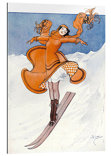 Galleritryck Vintage Mode Ski Madl