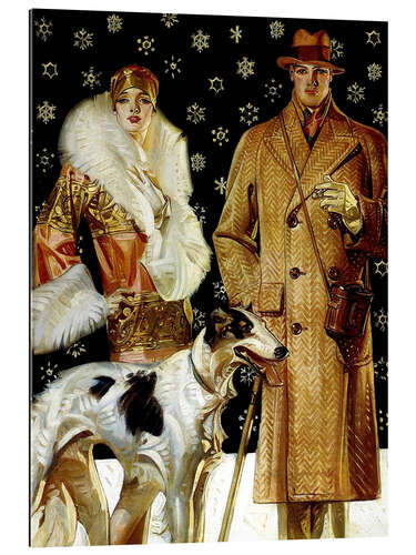 Gallery print Couple with Greyhound