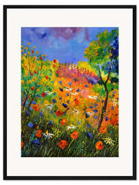 Gerahmter Kunstdruck Wiese mit Wildblumen