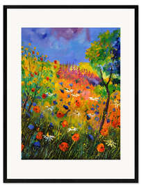 Plakat artystyczny premium w ramie Meadow with wildflowers