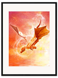 Ingelijste kunstdruk Dragon Flight