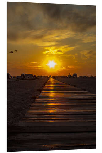 Hartschaumbild Abendsonne in St. Peter-Ording an der Nordsee