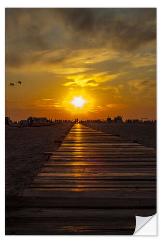 Wall sticker Evening sun in St Peter Ording on the North Sea