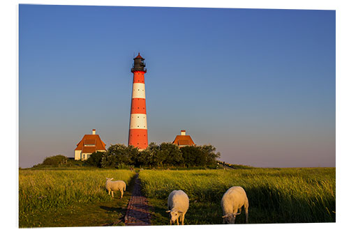 Foam board print Lighthouse at Westerhever