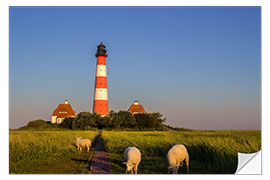 Selvklebende plakat Lighthouse at Westerhever