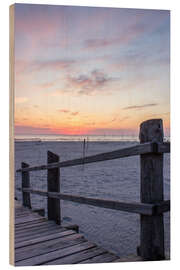 Obraz na drewnie Jetty into the sea from St Peter Ording