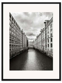 Gerahmter Kunstdruck Hamburger Speicherstadt