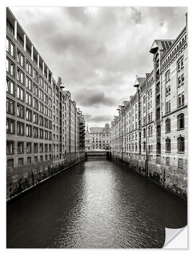 Selvklebende plakat Speicherstadt i Hamburg, Tyskland