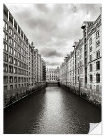 Selvklebende plakat Speicherstadt i Hamburg, Tyskland