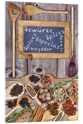 Acrylic print Spices in different languages