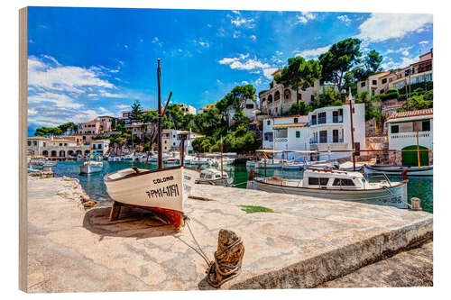 Wood print Mallorca - Cala Figuera