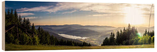 Wood print Sunset at Titisee