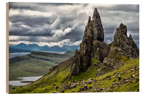 Wood print Old Man of Storr, Isle of Skye, Scotland