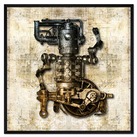 Gerahmter Kunstdruck Antike Mechanische Figur I