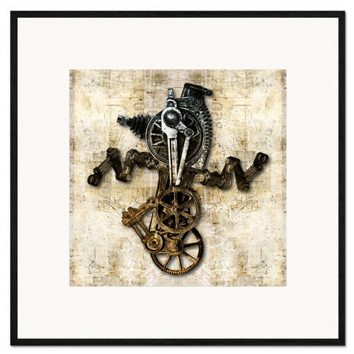 Framed art print Antique Mechanical Figure II