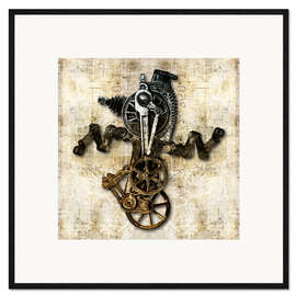 Ingelijste kunstdruk Antique Mechanical Figure II