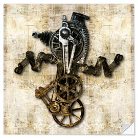 Sticker mural Antique Mechanical Figure II