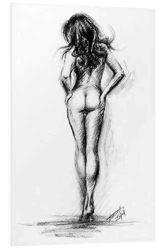 Hartschaumbild Nude female sketch