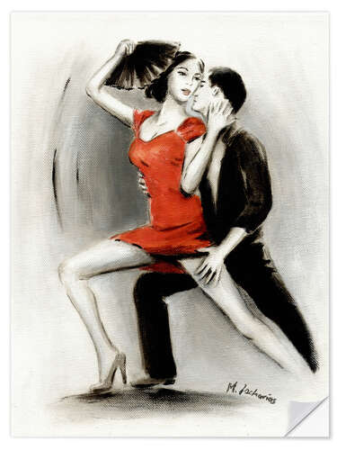 Vinilo para la pared Pareja bailando apasionadamente