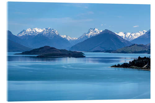 Quadro em acrílico Lake Wakatipu, View direction Glenorchy (New Zealand)