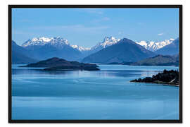 Gerahmter Kunstdruck Lake Wakatipu, Blick Richtung Glenorchy (Neuseeland)