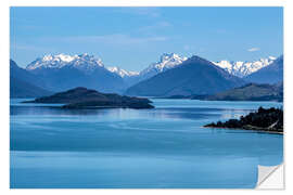 Selvklæbende plakat Lake Wakatipu, View direction Glenorchy (New Zealand)