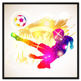 Gerahmter Kunstdruck Fußballspieler V