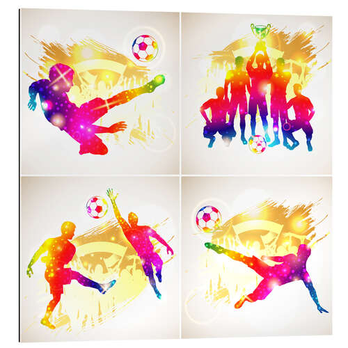 Gallery print Soccer Player in four parts