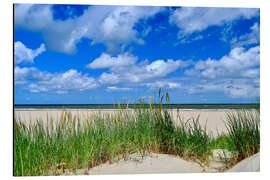 Aluminium print Dune with wonderful clouds