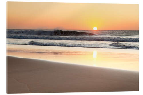 Acrylglasbild Strand bei Sonnenuntergang, Fuerteventura