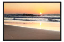 Gerahmter Kunstdruck Strand bei Sonnenuntergang, Fuerteventura