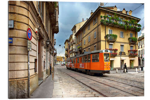 Tableau en plexi-alu Tramway à Milan