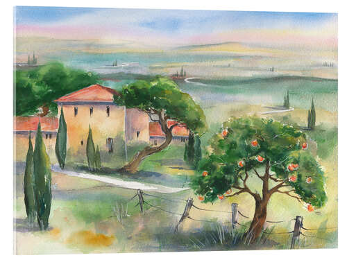 Cuadro de metacrilato Tuscany with orange tree