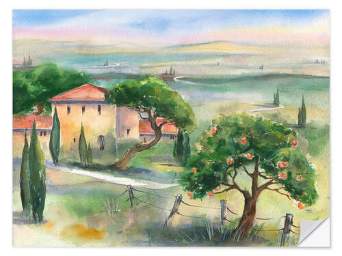 Autocolante decorativo Tuscany with orange tree