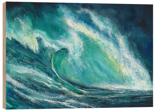 Hout print The power of the sea