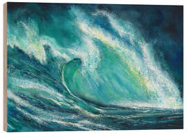 Hout print The power of the sea