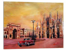 Gallery print Milan Cathedral with Oldtimer Convertible Alfa Romeo