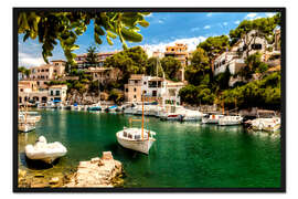 Gerahmter Kunstdruck Mallorca - Cala Figuera