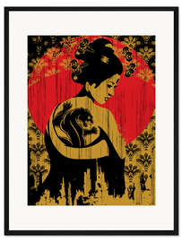Gerahmter Kunstdruck Geisha