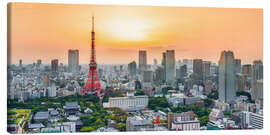 Leinwandbild Tokio skyline bei Sonnenuntergang